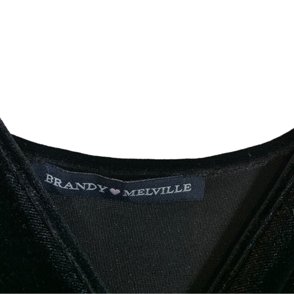 Brandy Melville Jackie Velvet Mini Dress Black - Picture 9 of 10